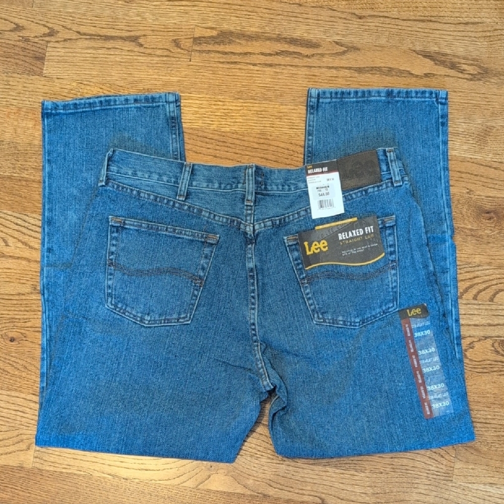 Lee Men's Jeans Classic Relaxed Fit Straight Leg Medium Wash Denim Size 38X30